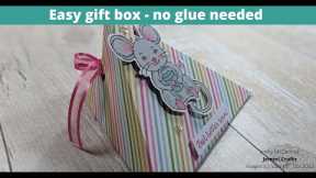 How to make a gift box out of a card base - no glue required