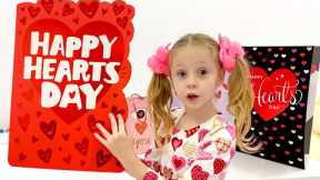 Nastya makes gifts to friends for Valentine's Day