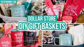 DIY Gift Ideas 🎁 Dollar Store gift baskets personalized with Cricut! | The DIY Mommy