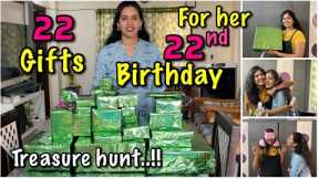 22 Gifts for her 22nd Birthday!! *Treasure Hunt Gift Challenge* 🎁 | Sister's Birthday Celebrations