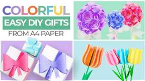 EASY DIY GIFTS from A4 PAPER | COLORFUL GIFT IDEAS for BIRTHDAY | AMY DIY CRAFT