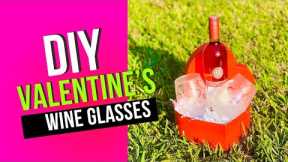 I Made these Super Cute Wine Glasses for my Valentine’s Gift Baskets!!! | Turn $2 into $20 😍😍