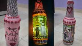 DIY Bottle Craft|Bottle Lamp Idea| Best gift idea|Photo Bottle Art| Home Decor