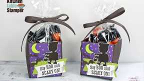 Stampin' Up! Scary Cute How to Make a Take Out Treat Bag in a Box with Kitchen Table Stamper