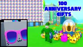 🎉 I Opened 100 Anniversary Gifts In Pet Simulator X (😱 OP HATCHES!)
