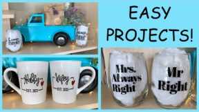 Inexpensive & Thoughtful Cricut Teacher & Wedding Gift Ideas Made From Dollar Tree Items!🍷👰‍♀️🍺💍