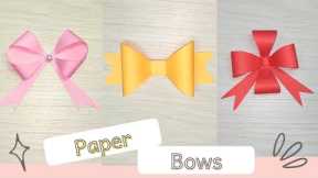 3 Simple and Easy Paper Bows for gift box|| How to make Paper Bow|| Paper Crafts||