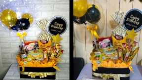 DIY Gift Basket/ Snacks Bouquet/Tutorial Gift Basket Ideas /Gift Hampers/Balloon Bucket Snack Box/