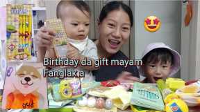 unboxing Minjae's Birthday gifts 🎁/ khuyam ama🤩