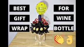 How to Gift Wrap Wine Bottle #wrappingabottle