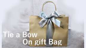 How to make a Bow | Ribbon bow | Bow making | Tie a ribbon on gift bag