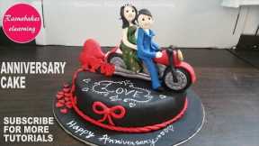 Happy Anniversary gifts for men women boyfriend girlfriend husband wife fondant couple bike cake
