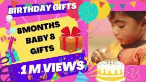 🎁 8 surpirse Birthday Gifts ✨️| 8 months baby presents 8 gifts 🥳 to his anty #viral #trending #yt