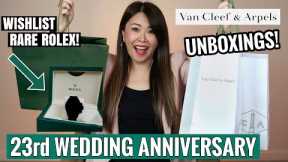 UNBOXING WHAT I GOT FOR MY 23RD WEDDING ANNIVERSARY 💚  Rare Rolex Watch, Van Cleef & Arpels & Prices
