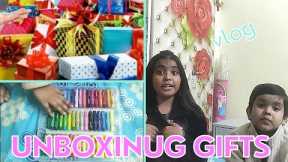 Unboxing gifts|| Unboxing birthday gift|| Unboxing gifts Vlog🥳|| Mahi and Faiqa vlog|🎁🥳