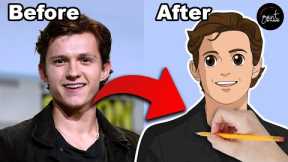anniversary gifts for him | cartoon your photo tom holland