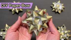 DIY - How To Make Paper Bow 🎀 for Gift Box 🎁 | Easy Paper Bow Gift Wrap
