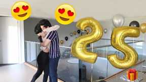 GIRLFRIEND SURPRISES BOYFRIEND WITH 25 GIFTS FOR HIS 25TH BIRTHDAY! | *REACTION + GIFT REVEAL*