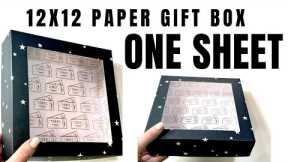 DIY- 12x12 PAPER GIFT BOX- so easy + Never buy a gift box again!!!!!