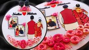 Wedding Theme Embroidery Hoop Art/Beautiful Gift Idea/Customized bun hoop/Bride & Groom Design Hoop.