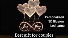 Personalized 3D Illusion Led Lamp gift for couples