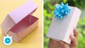 How to make a paper gift box with lid - Easy! | LampZoom