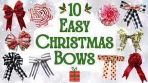 How to MAKE A BOW Out of Ribbon! EASY Christmas Bows | EASY GIFT BOWS | BOW Tutorial