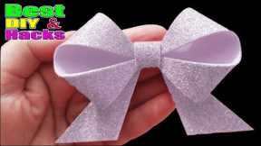 How to make bow from glitter sheet 🎀 Easy tutorial - Gift wrapping ideas 🎀Gift Ribbon