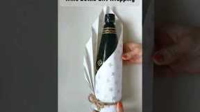 Wine bottle gift wrap | How to wrap Christmas presents #shorts