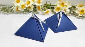 How to Make Easy Triangular Gift Box🎁|DIY Trendy Origami Triangular Gift/Bid Box Tutorial✨