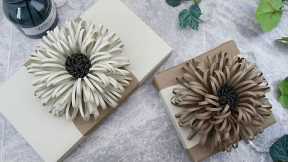 Gift Wrapping | Fluffy Paper Flower Gift Box Decoration Ideas | I.Sasaki Original
