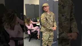 Military husband surprises wife at work! #Shorts