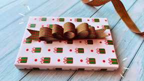 DIY Layered Ribbon Bow for Gift Box 🎀| Christmas Wrapping Ideas | Easy Ribbon Bow