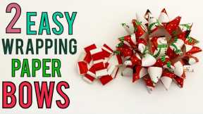 2 EASY BOWS FOR GIFTS OR PRESENTS/ WRAPPING PAPER BOWS