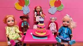 Cousin's Birthday ! Elsa & Anna toddlers - cake - fun party - gifts - Barbie dolls - Shopkins
