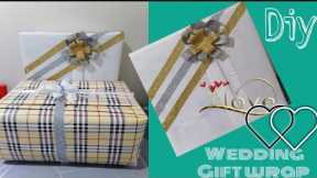 A simple wedding gift wrapping idea /diy