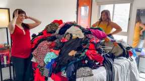 she decluttered HALF her crowded closet😱 this is how you declutter clothes!