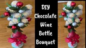How To Wrap A Wine Bottle At Home/ DIY Wine Chocolate Bouquet / Easy Christmas Gift Wrap Idea