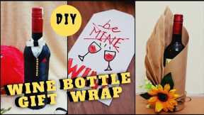How to Gift Wrap a Bottle of Wine |  Glass bottle gift wrapping ideas | DIY Gift  wrapping ideas