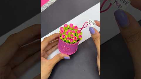 DIY Mini Flower Bouquet Idea 💐😍 #shorts #diy #handmade #craft #tutorial #gift #creative #art