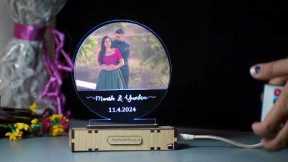 Personalized Circlular Light Acrylic Lamp, Valentines Day Gift, Couple Gift, Custom Name Desk Lamp