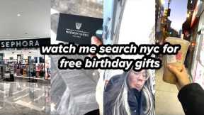 searching for free birthday gifts | nyc vlog