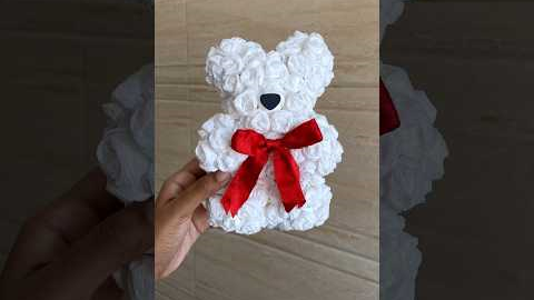 Valentine’s Day gift idea♥️ Tissue rose teddy diy#shorts #best #decor #handmade #craft #birthday #bf