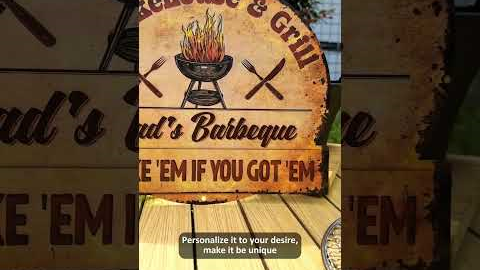 A BBQ sign fit for the grill legend himself #gifts #giftideas #metalsign #grillmaster #giftforhim