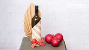 How to do our festive wine bottle wrap!