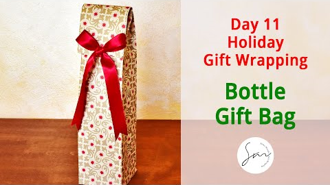 Day 11 - DIY Gift Bag for Bottles #giftwrapping #wrappingpaper
