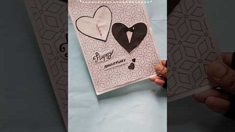 DIY Anniversary Card🖤🤍 #diy #shorts #youtubeshorts  #explorepage #craft #handmade #gift #fyp #love