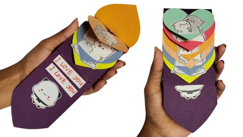 Birthday card ideas /cute birthday gift ideas /Handmade rainbow waterfall card /diy waterfall card 