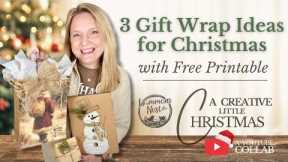 🎁 3 Unique Gift Wrap Ideas for Crafters | DIY Printable & Bow Tutorial | A Creative Little Christmas