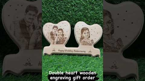 2 Heart shaped wooden engraving gift  #love #wedding #gift #art #tumbler #couplegoals #homedecor 🎁